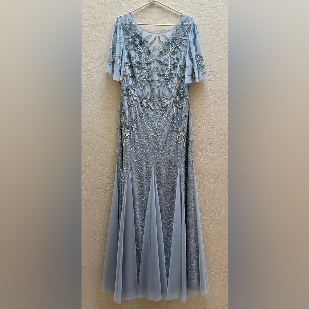 Adrianna Papell gown, light gray Size 14